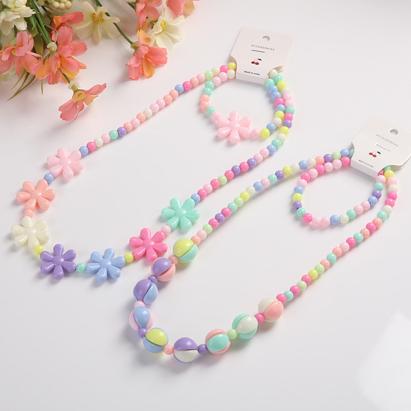 Collares de cuentas de color caramelo al por mayor Juego de dos